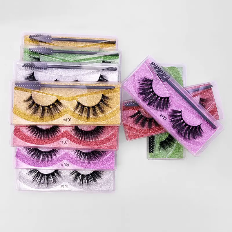 Natural 3D False Eyelashes Brush Set