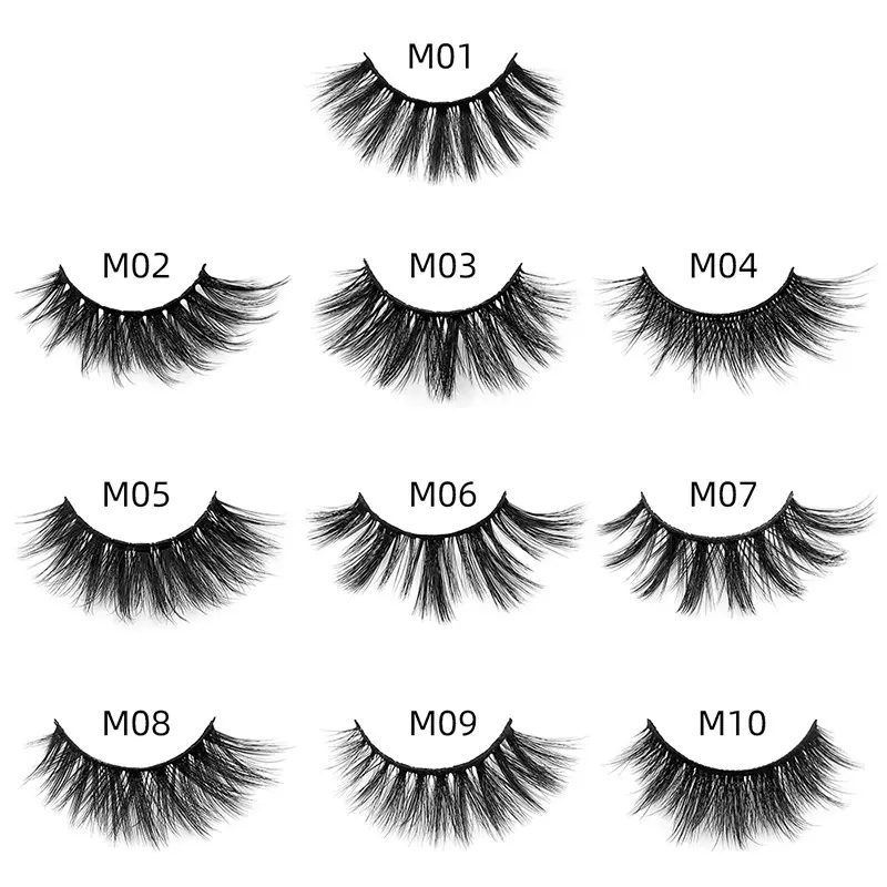 Natural 3D False Eyelashes Brush Set