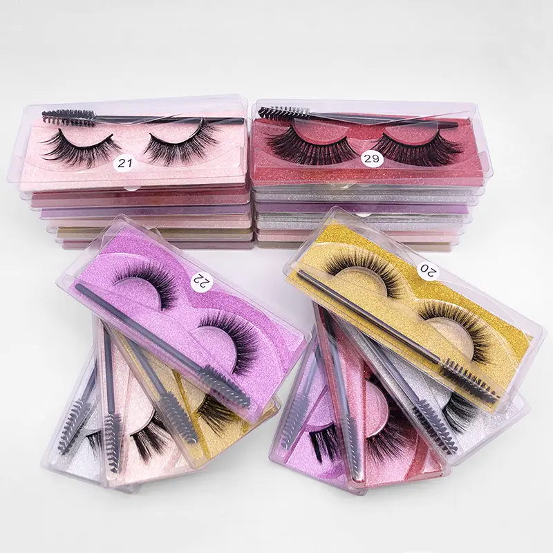 Natural 3D False Eyelashes Brush Set