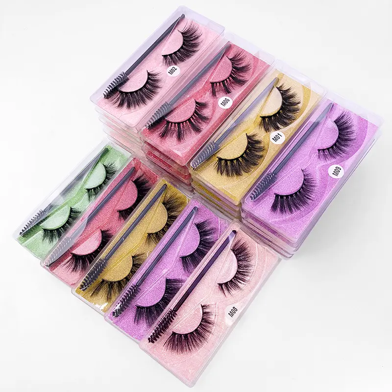 Natural 3D False Eyelashes Brush Set