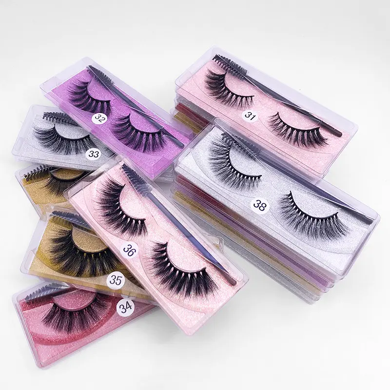 Natural 3D False Eyelashes Brush Set