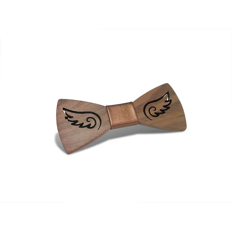 Angel Wings Wooden Bow Tie