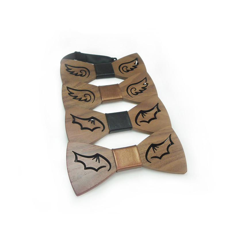 Angel Wings Wooden Bow Tie