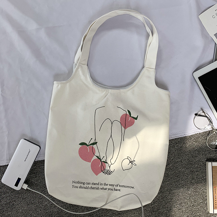 Title 2, Große Canvas Schultertasche für Damen aus Baumw...