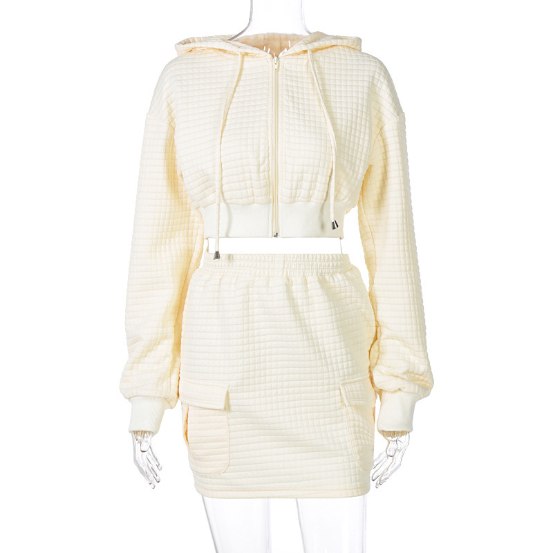 Spring Hot Product Solid Color Knitted Thickening Fashion Casual Suit Women's Autumn And Winter New Style