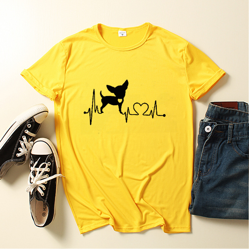 Dog Love Print Crew Neck T-shirt