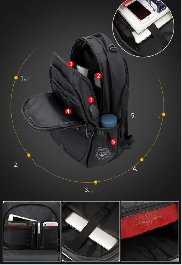 Backpack Usb Men's Women Outdoor Travel Bag