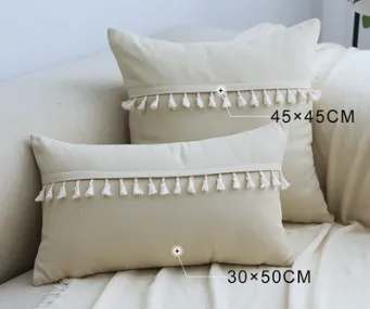 Home Furnishing Lace Tassel Flannel Throw Pillow Sofa Home Office Cushion Cover Phantom Gray - Shop at LoveMi
