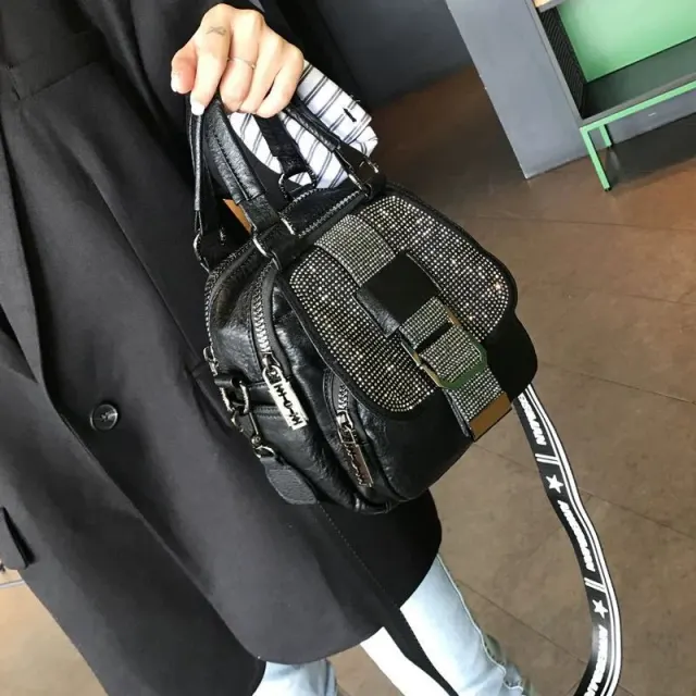 Hot Rhinestone Soft Leather Backpack Women - Shop at LoveMi