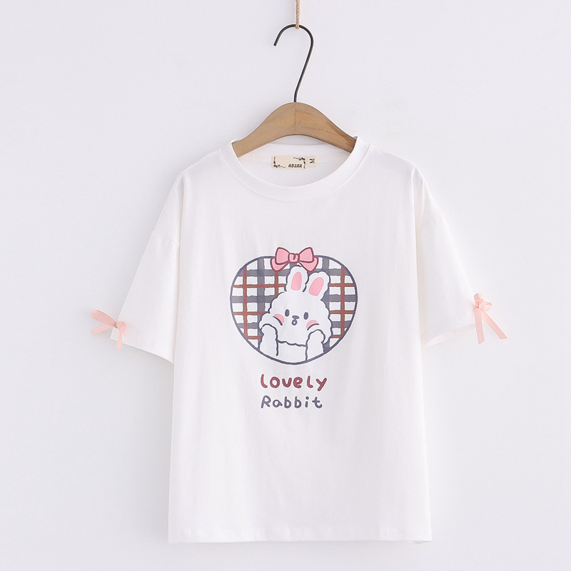 Bowknot Peach Heart Plaid Print Shirt Bottoming Shirt