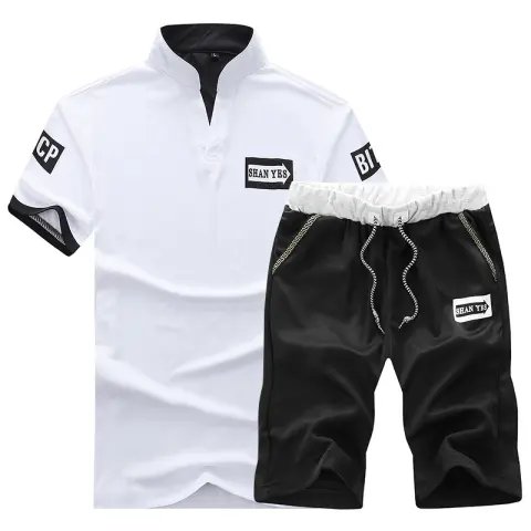 Men'S Short-Sleeved V-Neck Casual Suit T-Shirt Sports Outdoor New