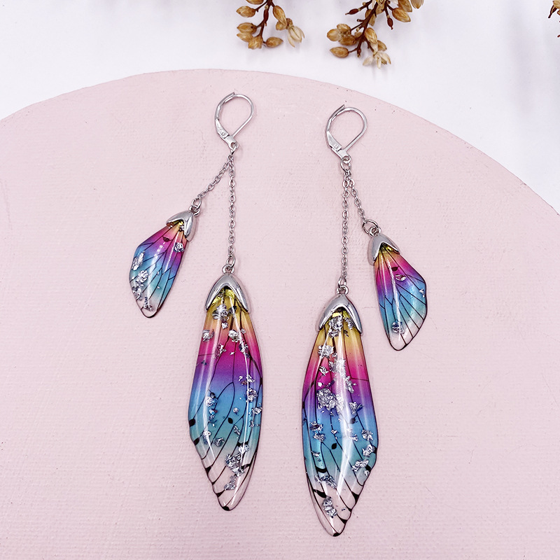 Temperament Long Butterfly Crystal Earrings Women