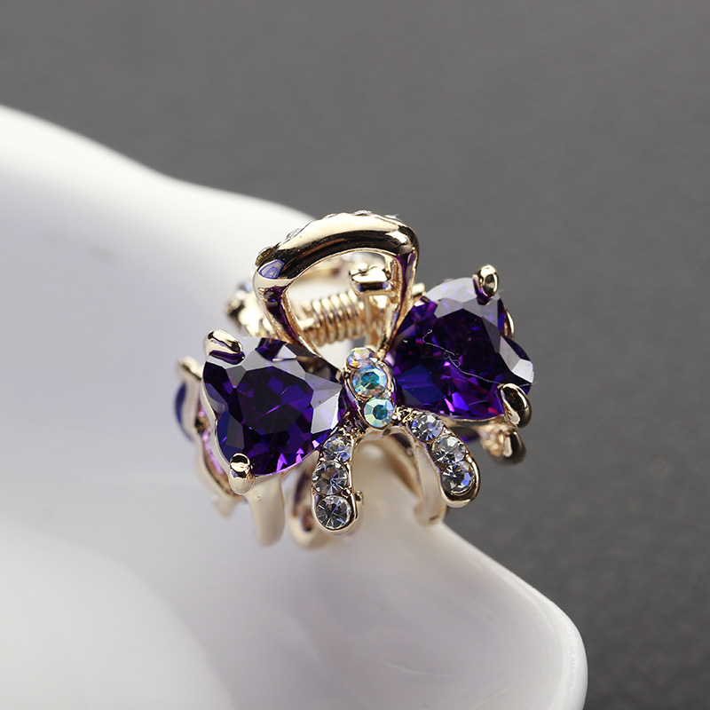 Alloy Rhinestone Mini Bowknot Crystal Hairpin