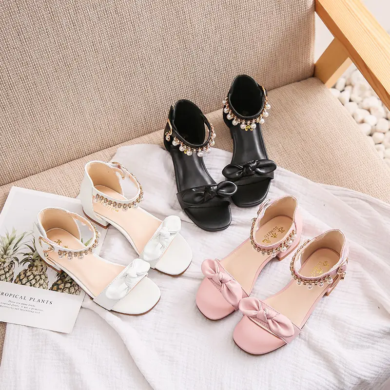 Older kids' Soft Sole Open-toed Sandals With Bow