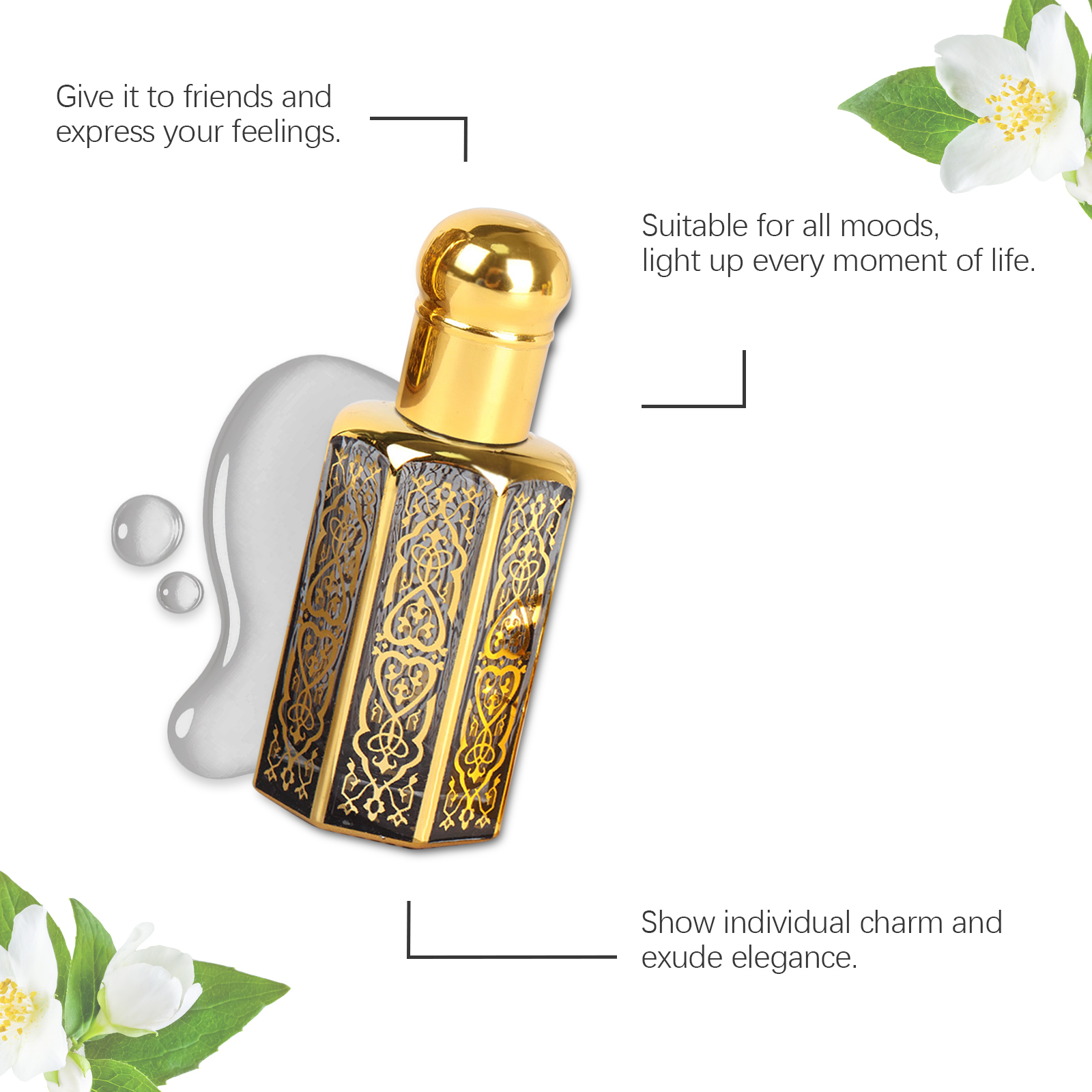 Tuberose Mood Roll On Perfume, 12ml Arabian Style Floral Perfume Oil