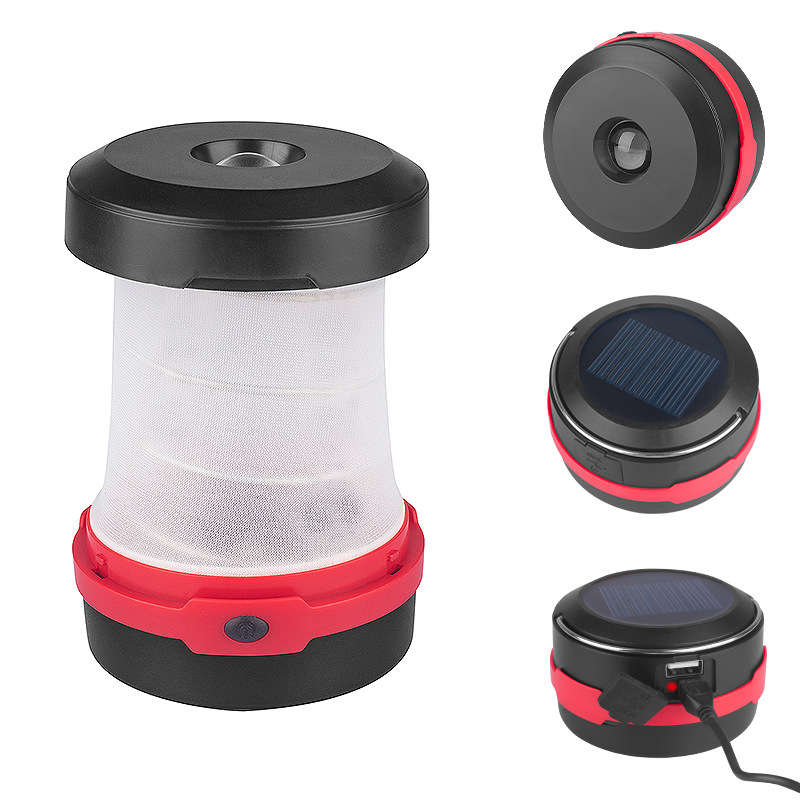 Solar Camping Light Outdoor Portable USB Charging Folding LED Camping Light Shrink Hanging Plastic — foto 2
