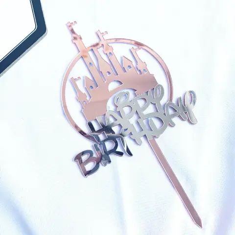 Happy Birthday Acrylic Cake Decoration Card