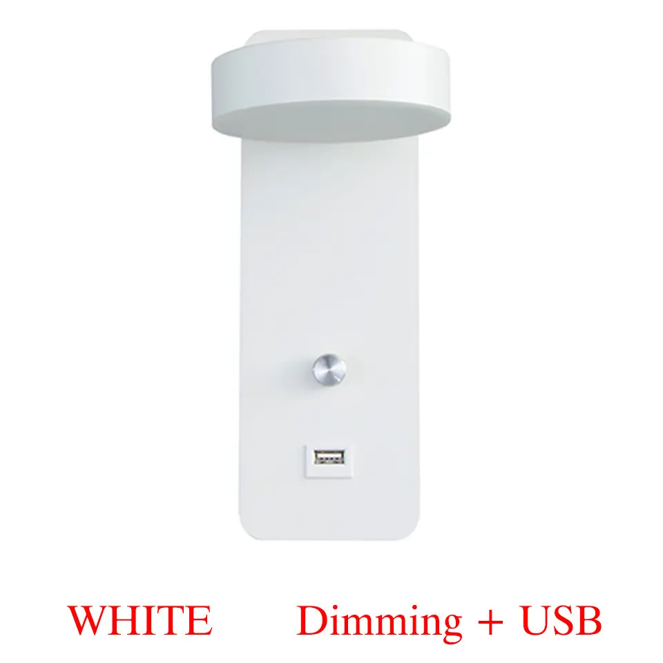Led Wall Lamp Bedroom Bedside Rotating Stepless