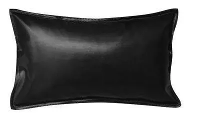 Pu Oil Wax Leather Cushion Cover Solid Color Luxury Simulation Leather Sofa Cushion Pillowcase Black - Shop at LoveMi