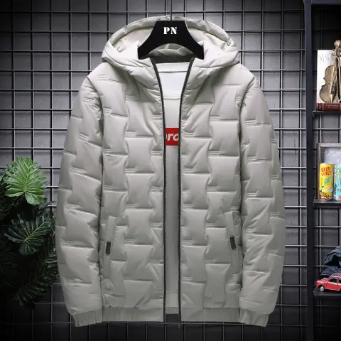 Men's Jacket Short Warm Hooded Cotton Men