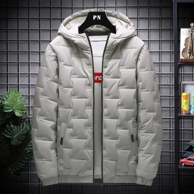 Men's Jacket Short Warm Hooded Cotton Men