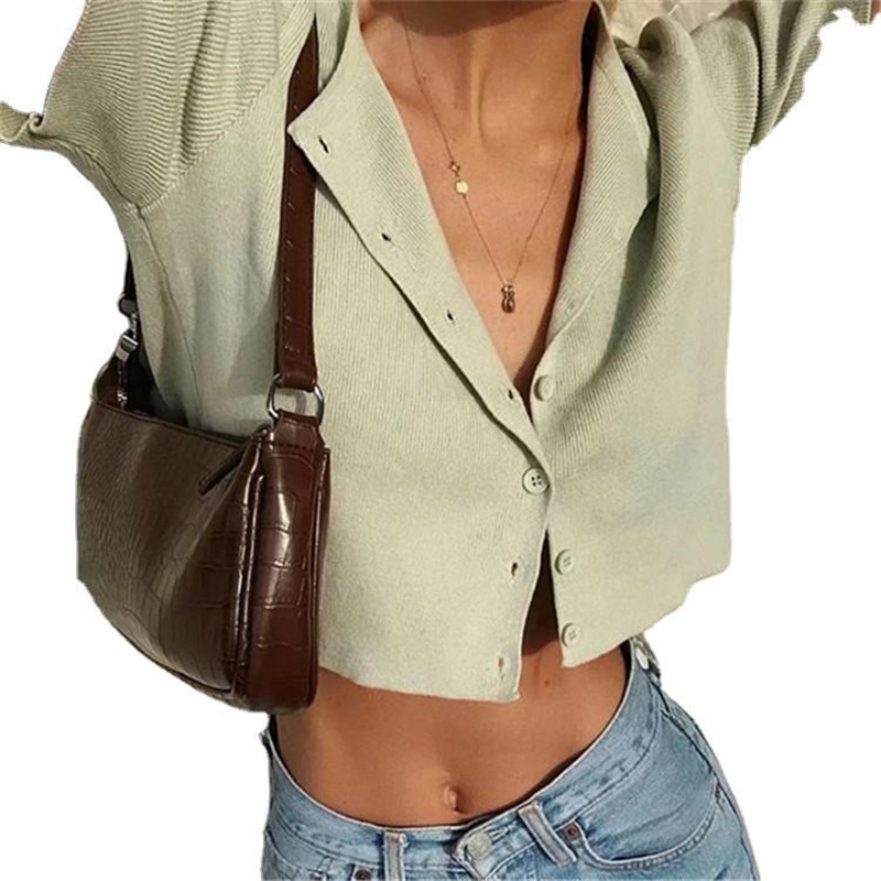 European And American Slim Short Single-breasted Cardigan