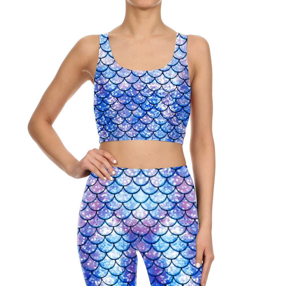 European And American Mermaid Scale 3D Digital Printing Sports And Leisure Suit