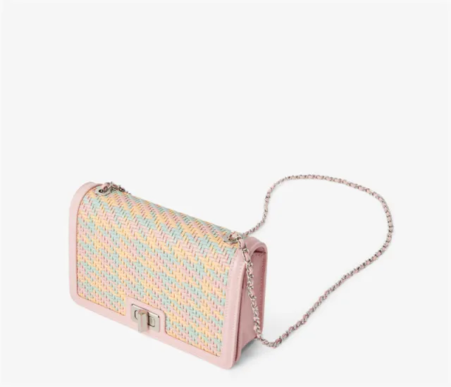Ladies Stitching Chain Flap Shoulder Bag Pink - Shop at LoveMi