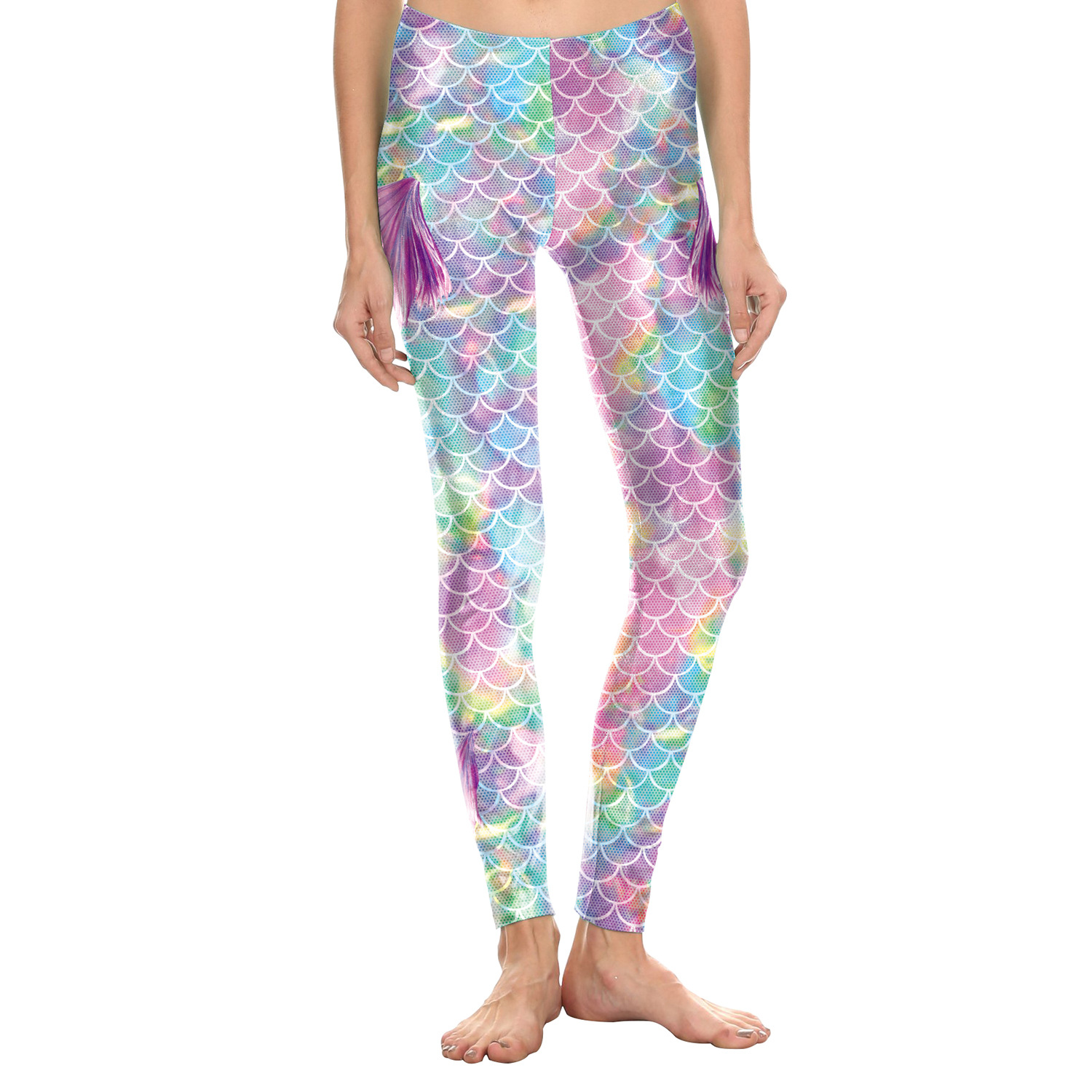 Summer Fish Scale Nine-point Leggings