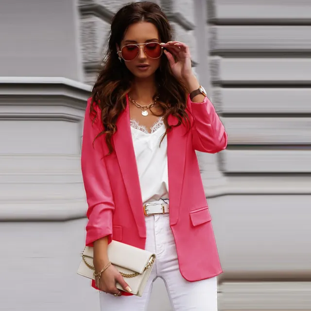 Casual Temperament Small Suit Jacket Top Rose - Shop at LoveMi