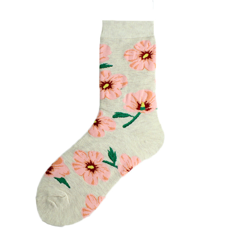 Title 1, Sunflower Flower Cotton Socks Ladies College Style