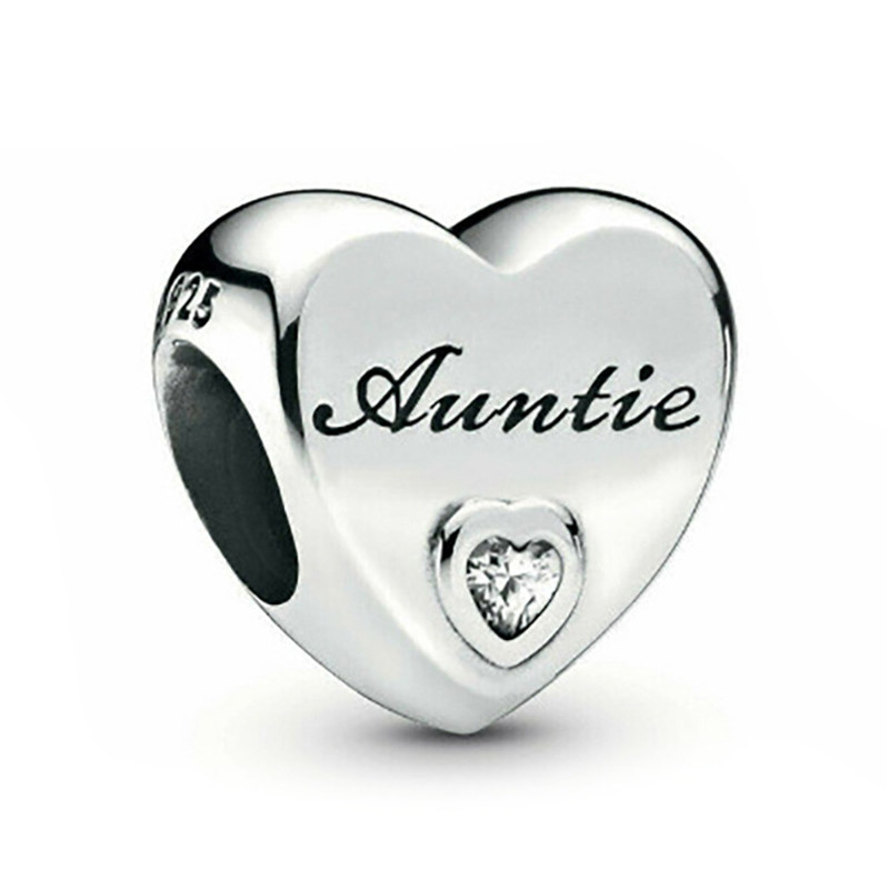 Love Pink Diamond Beads Hollow Heart Charm