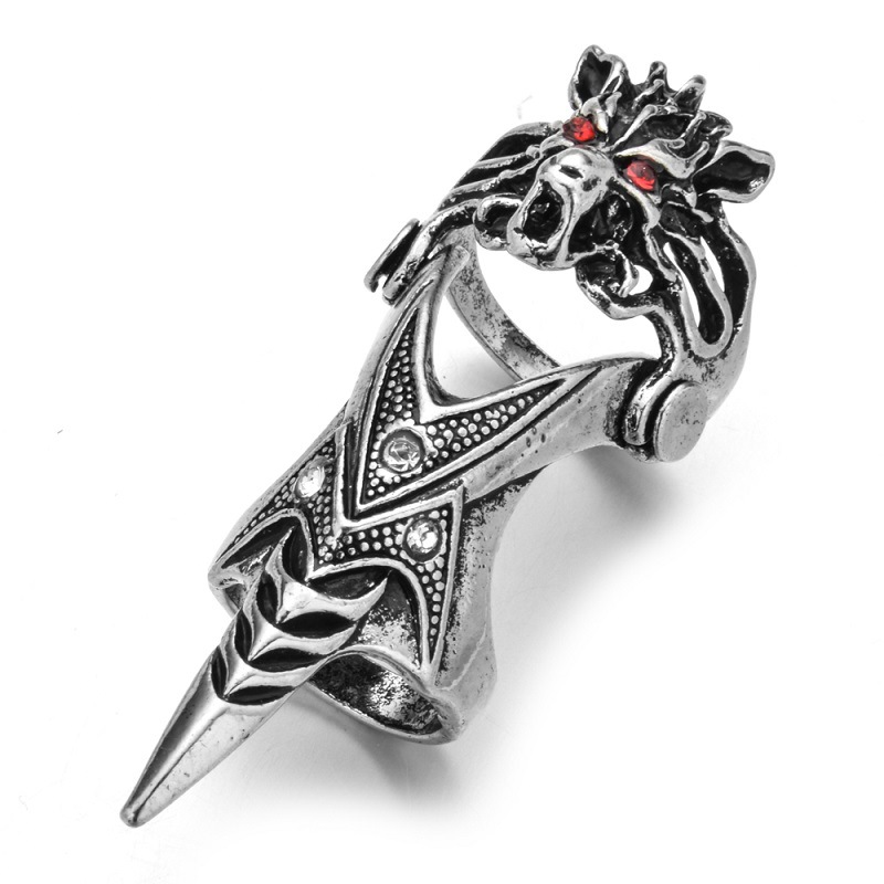Retro Alloy Punk Style Diamond Knuckle Ring