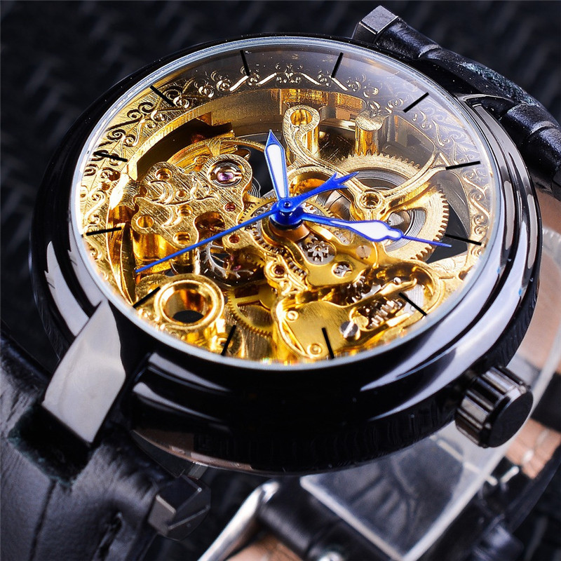 Dynamic Mechanical Watch Hollow Leather Belt Men's Watch