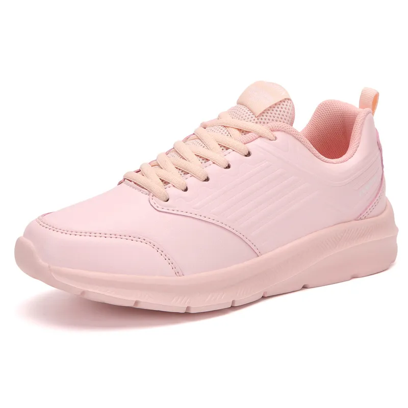 Spring And Autumn Leather Sneakers Cross-Border Middle-Aged Ladies Casual Shoes Comfortable And Lightweight Student Plus Size Women's Shoes 41 - Pink