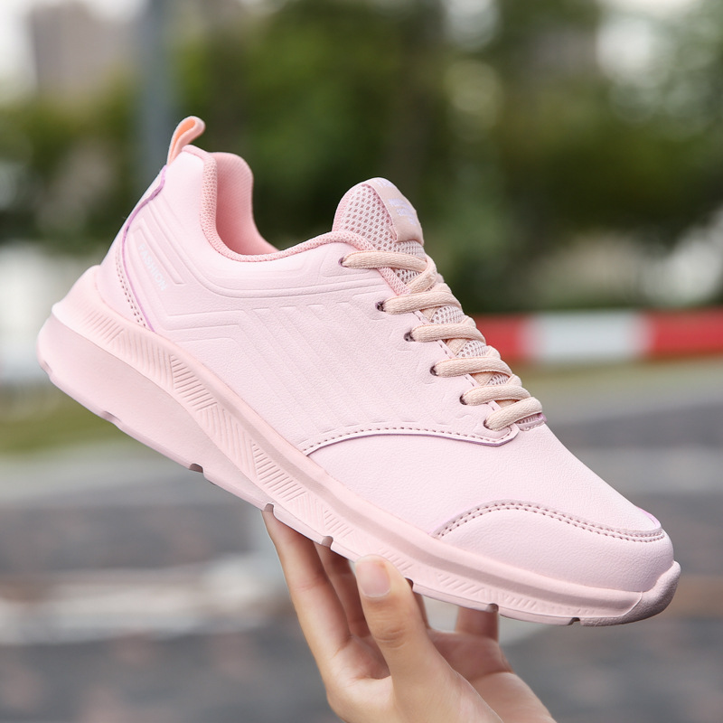 Spring And Autumn Leather Sneakers Cross-Border Middle-Aged Ladies Casual Shoes Comfortable And Lightweight Student Plus Size Women's Shoes 41