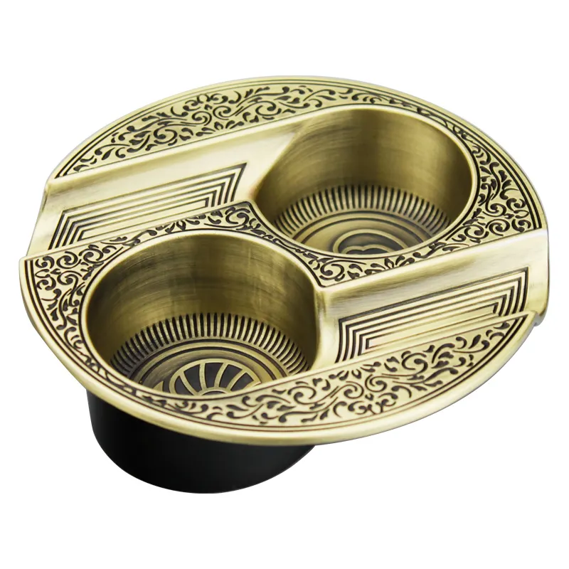 Cigar Ashtray Double Slot Retro Personality Metal Is Easy