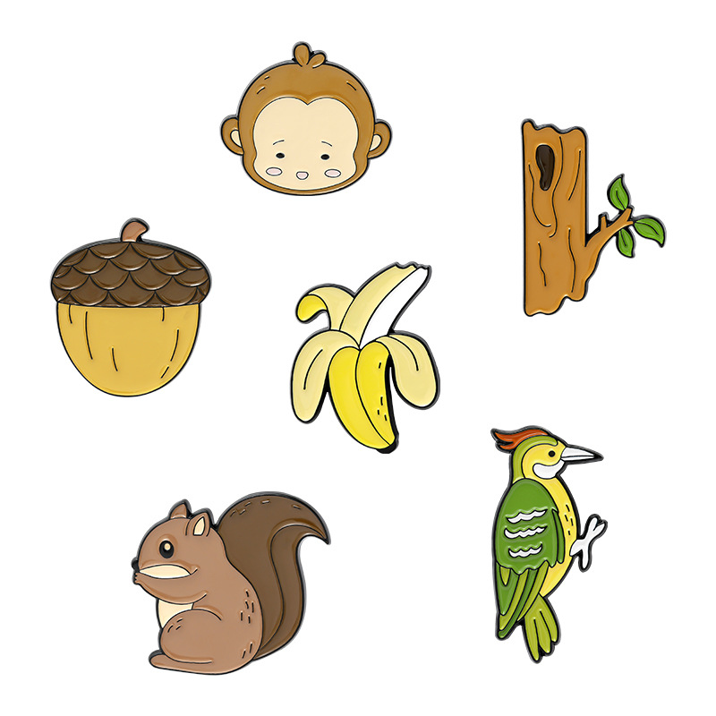 Product Cartoon Cute Monkey Alloy Paint Brooch (1 style)