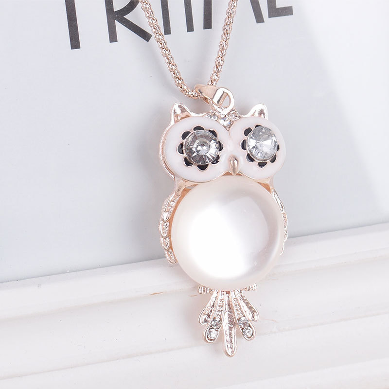 Fashion Long Swan Opal Sweater Chain