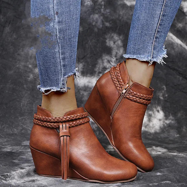 Large Size Braid Tassel Ladies Fashion Shoes Brown - Shop at LoveMi