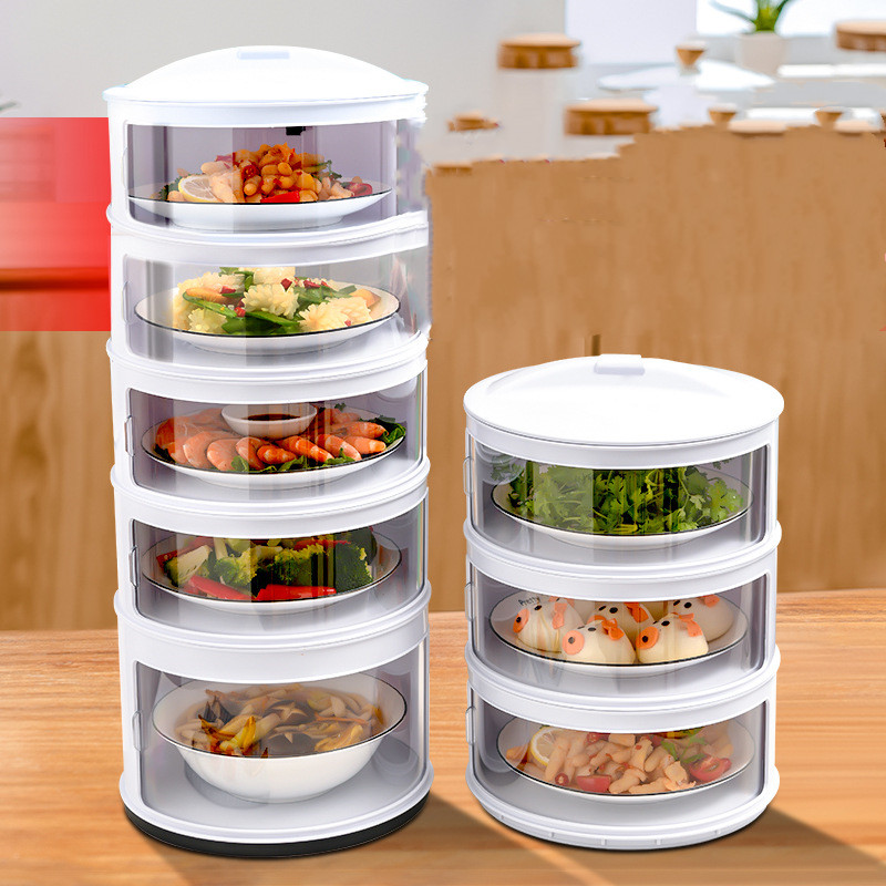 Title 5, Stackable Food Dome Multi-Layer Transparent Sta...