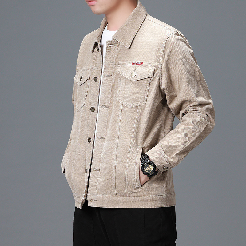 Corduroy Jacket Men's Slim Casual Denim Jacket Corduroy Simple Overalls