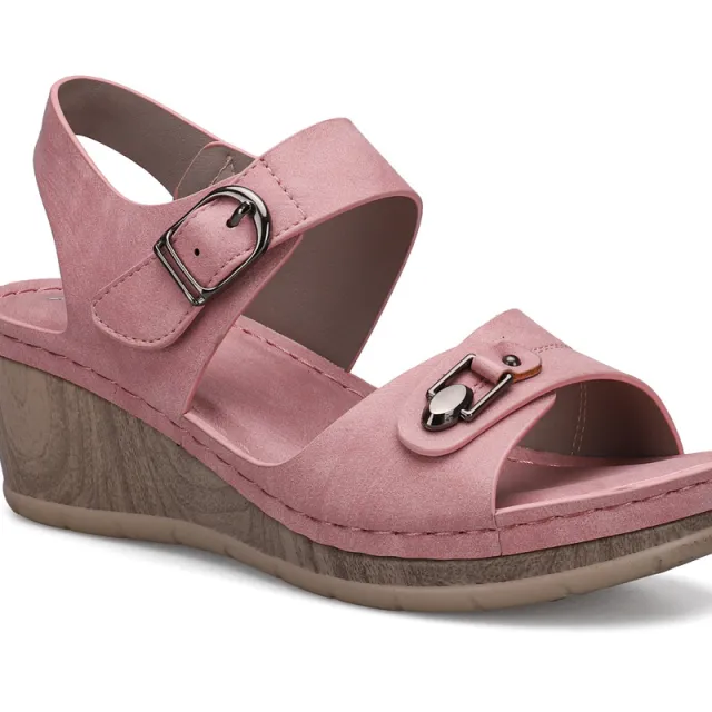 Fashion Wedge Heel Ladies Plus Size Sandals Pink - Shop at LoveMi
