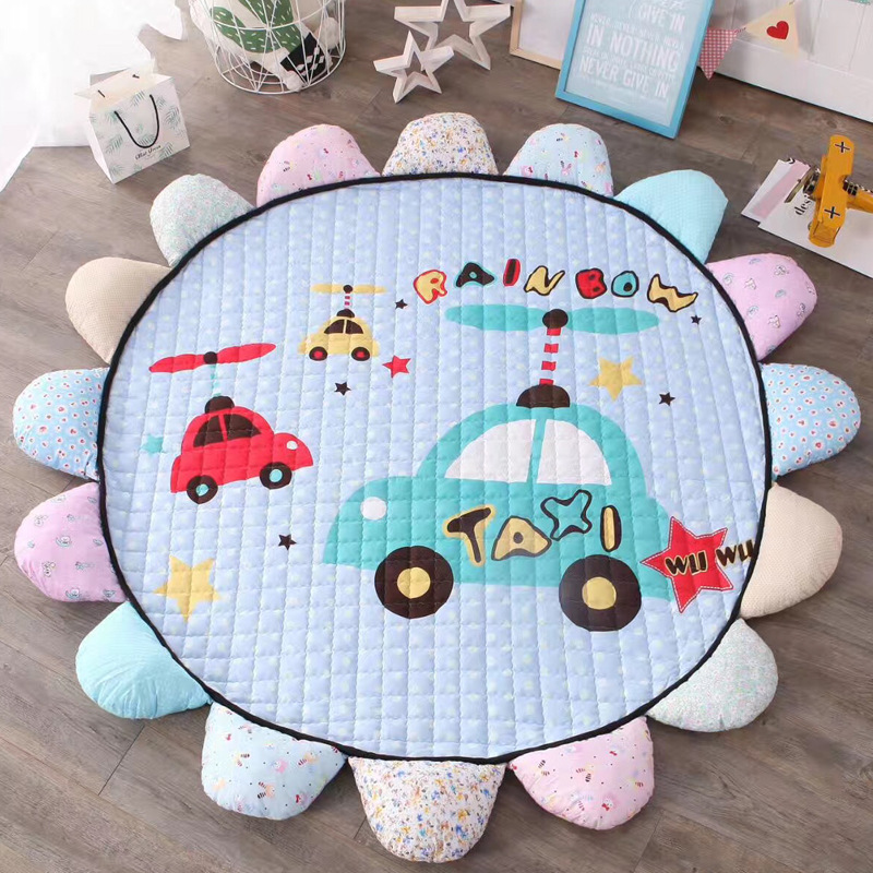Environmental protection round baby mat floor mat sunflower creeping mat living room thickening Korean children creeping mat baby carpet