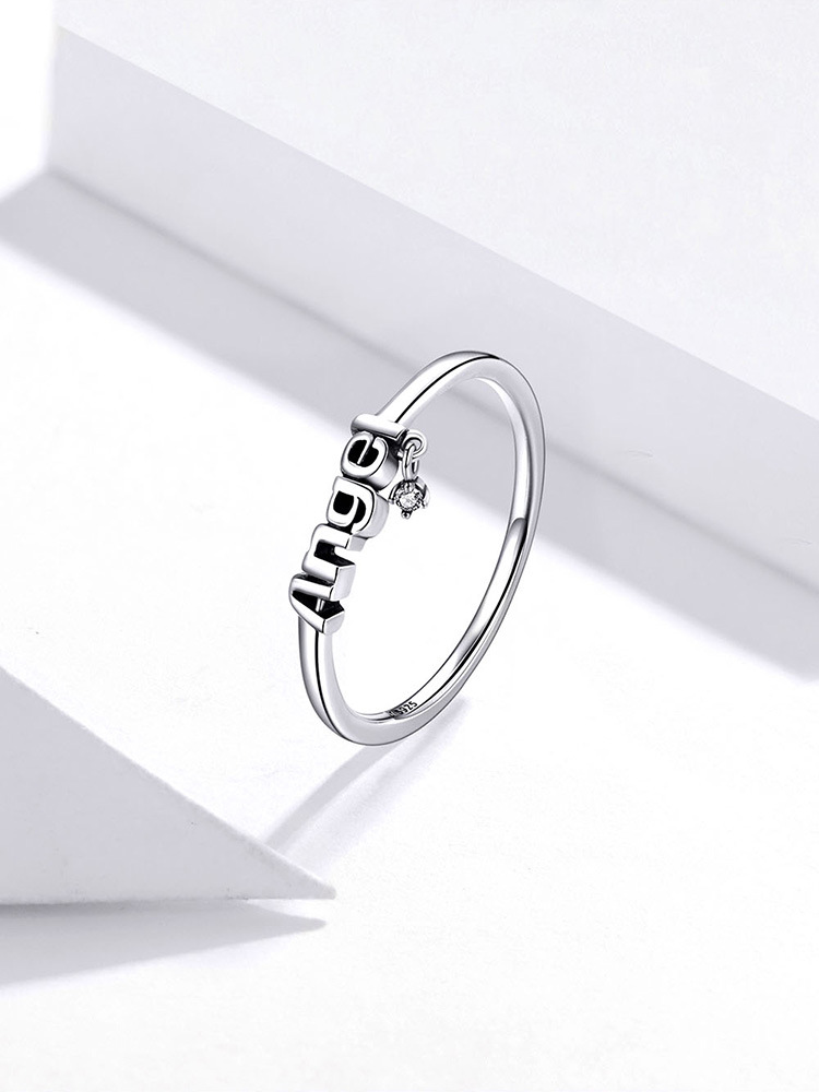 Angel Symbol Ring European And American Popular Angel English Zircon Ring Bracelet