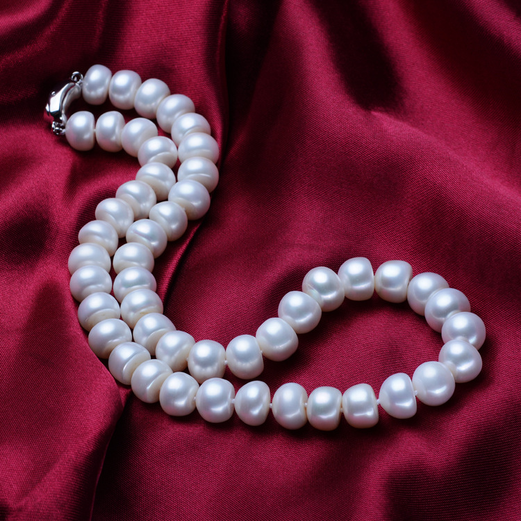 Dai Blue Freshwater Pearl Necklace Steamed Round Bright Pearl