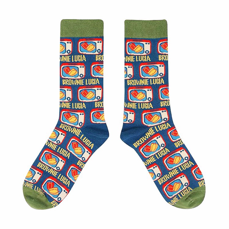 Title 3, Retro Illustration Cute Plaid Cartoon Socks Spo...