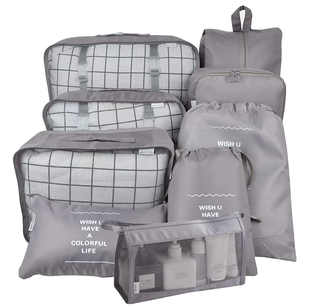 Luggage Storage Bag Travel Goods Storage Set - Grey