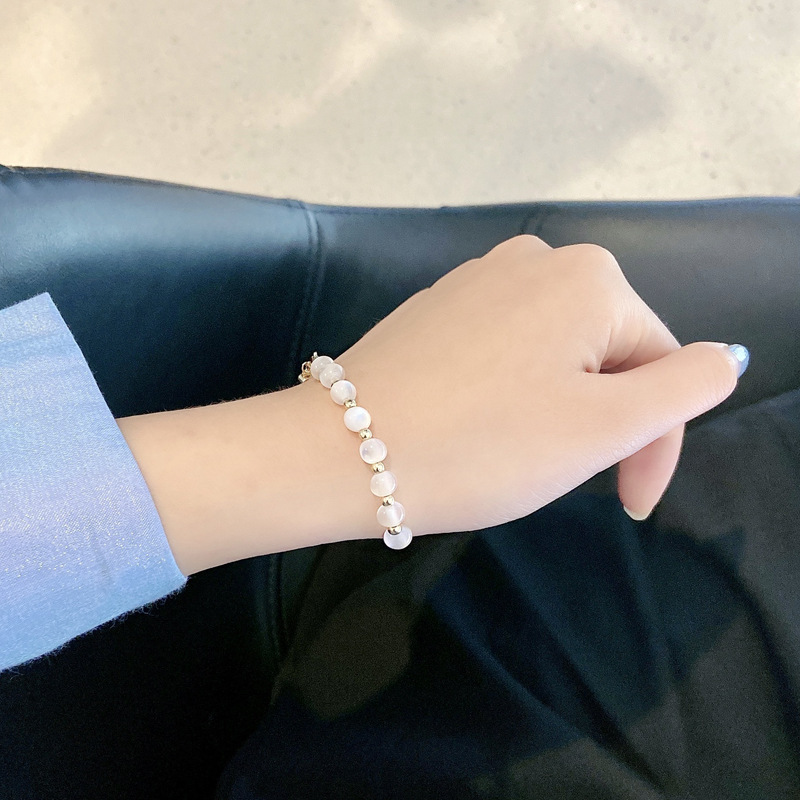 Simple Creative Asymmetric Transparent rRound bBead Bracelet