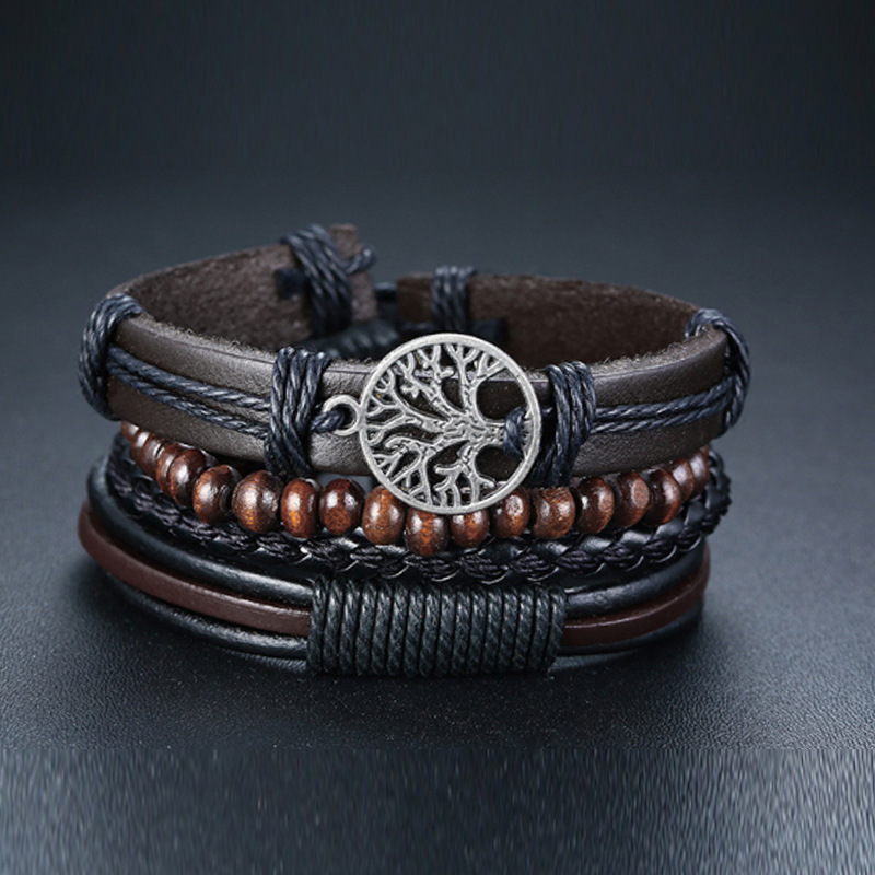 Vnox Ensemble De Bracelets En Cuir Pour Hommes